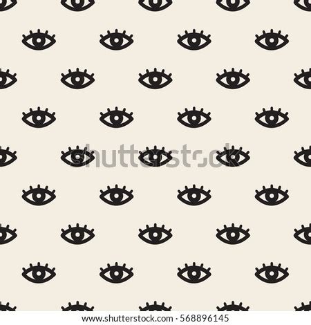 Seamless Monochrome Eye Pattern Background Stock Vector 568896145 ...