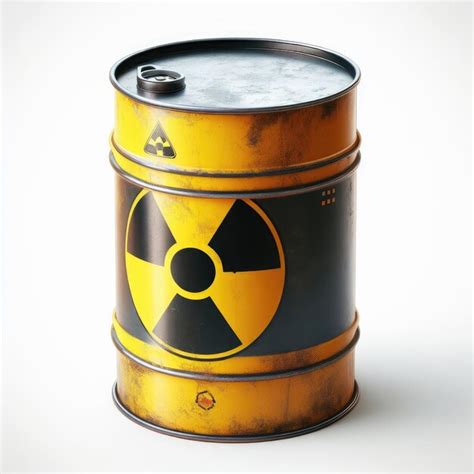 Premium AI Image Radioactive Waste Barrel Isolated White