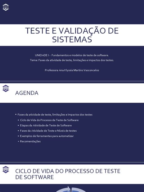 Teste De Atividade Dao - 03 UNIDADE I - Fases Da Atividade de Teste, Limitações e Impactos Dos ...