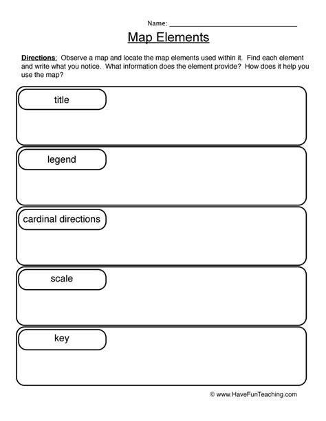 Find The Parts Of A Map Worksheet By Teach Simple