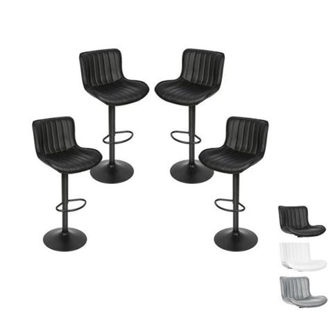 Willonin Lot de 4 Tabouret de bar pivotant et réglable en hauteur