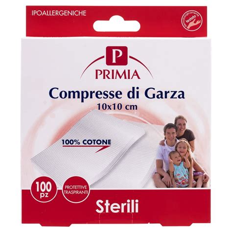 COMPRESSE GARZA STERILE 10X10 CM PRIMIA 100 Pz Tigros