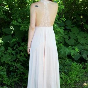Vintage S GLYDONS Nude Open Lace Bodice Nylon Retro Dress Night Maxi Gown S M Etsy Australia
