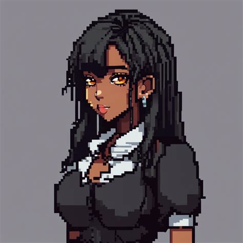 black anime girl fanart
