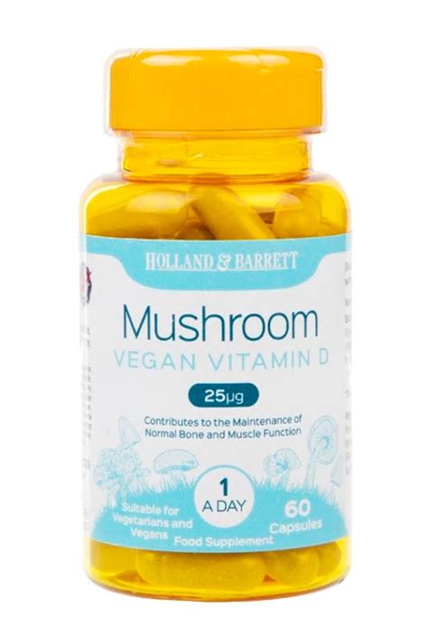 Holland & Barrett Mushroom Vegan Vitamin D 25ug 60 Capsules – Welcome ...