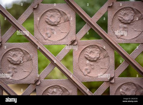 Detail of the wrought iron fence in the Güell Pavilions a work by