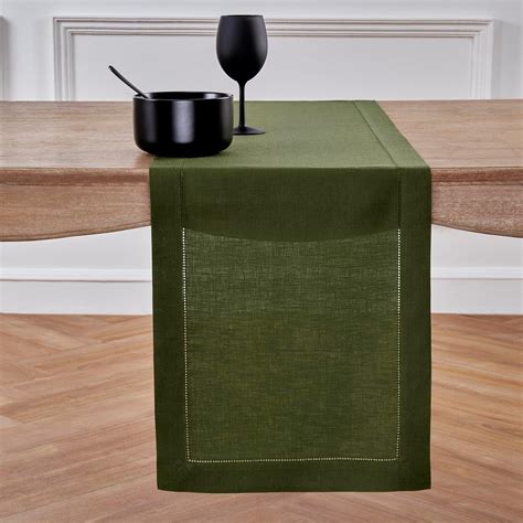 Amazon Solino Home Olive Linen Table Runner Inch Pure