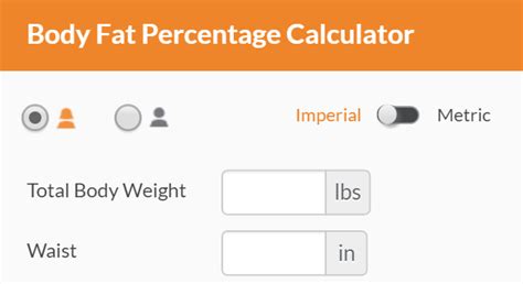 Body Fat Percentage & Body Fat Weight Calculator