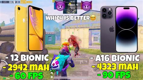 IPHONE XR VS IPHONE 14 PRO MAX PUBG TDM TEST IOS 90 FPS Vs IOS 60