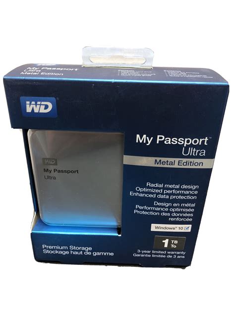 Wd 1tb Silver My Passport Ultra Metal Edition Portable External Hard Drive 6806 For Sale Online