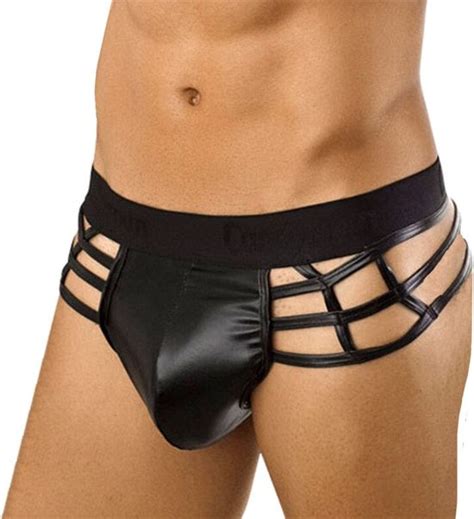 Boxer Latex Lederlook Sexy Heren Mannen Open Lingerie Goedkoop Bol