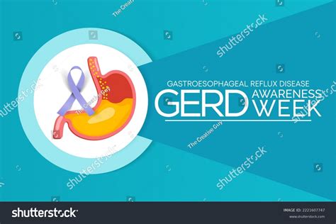 Gerd Awareness Week Gastroesophageal Reflux Disease Stock Vector