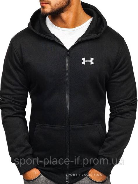 Мужская Толстовка Under Armour (Андер Армор) Черная с Замком, Олимпийка ...