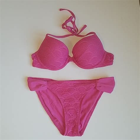 Aerie Swim Aerie Swim Barbie Pink Swim Set Bridget Top 34c Swim Bikini Bottom M Nwot Poshmark