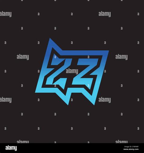 ZZ Initial Inspiration Logo Design Esport And Gaming Clan Ideas Stock