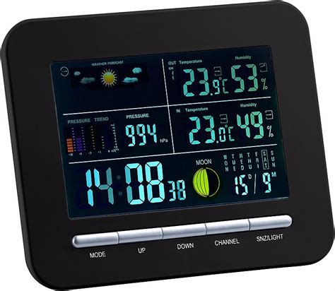 Infactory Funk Wetterstation mit Außensensor Farb Display Uhr