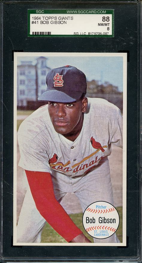 Lot Detail Topps Giants Bob Gibson Sgc Nm Mt