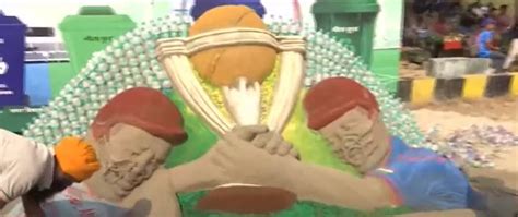 Student makes beautiful Sand Art Over India-England Match | Zee News