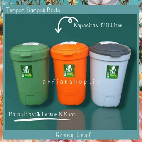 Jual Tempat Sampah Roda Liter Bio Green Leaf Tempat Sampah