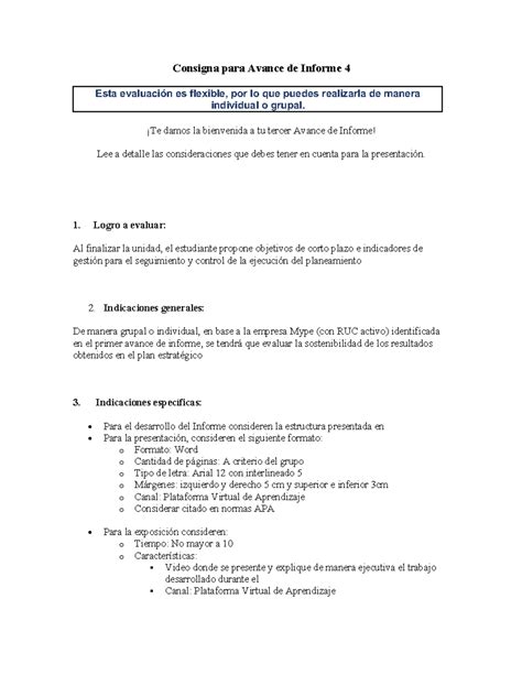 Indicaciones Para El Trabajo De Ta4 Planificacion Y Estrategia