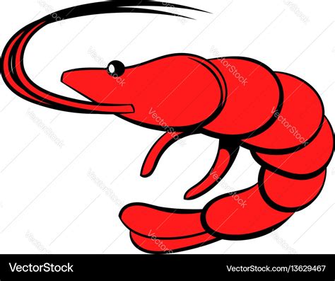 Shrimp Icon Cartoon Royalty Free Vector Image Vectorstock