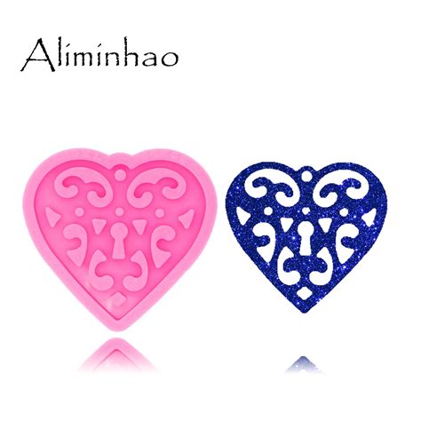 DY0416 Shiny Glossy Paisley Heart Necklace Jewelry Epoxy Mould Crafting