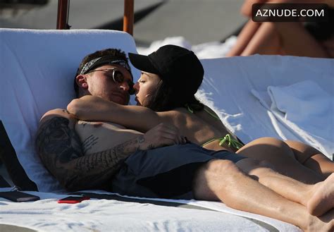 Bre Tiesi Manziel Flaunts Her Booty In A Green Thong Bikini On The Beach In Miami AZNude