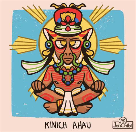 Kinich Ahau, dios maya del Sol y patrono de la música y la poesía; casado con Ixchel, la Luna ...