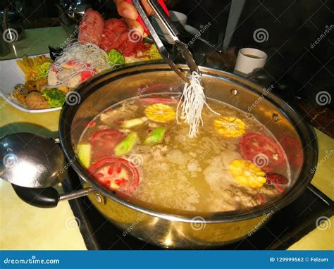 Chinese Hot Pot Stock Photo Image Of Mushrooms Meat