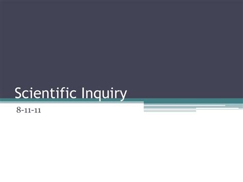 Ppt Scientific Inquiry Powerpoint Presentation Free Download Id