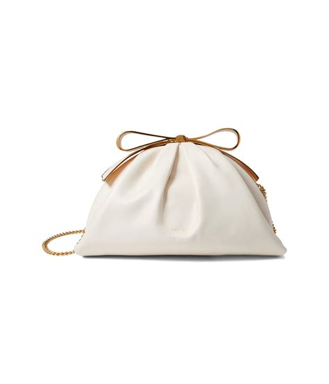 Kate Spade Bridal Pearlized Smooth Leather Bow Frame Clutch In White Lyst