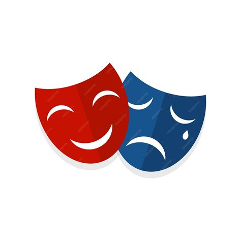 Premium Vector | Comedy and tragedy masks the traditional symbol of the