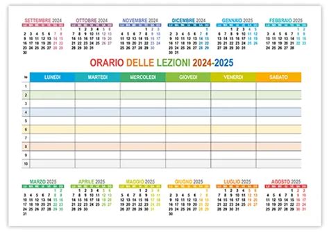 Calendario 2024 2025 Con Orario Delle Lezioni Jubilaum Su Calendari