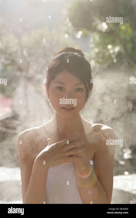 Woman Relaxing In Hot Tub Stock Photo Alamy