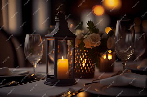 Premium AI Image | Romantic Dinner Setup Decoration