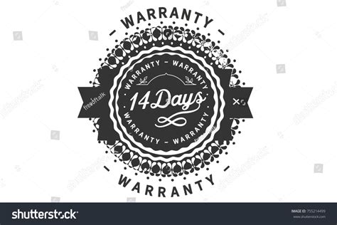 14 Days Warranty Icon Vintage Rubber Stamp Royalty Free Stock Vector