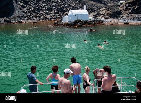 New Volcano And Hot Springs In The Caldera On The Island Of Santorini