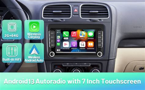 2 64G Android 13 Radio De Coche Para VW Golf 5 6 Polo GPS WiFi Carplay