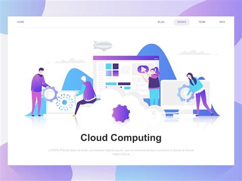 Premium Vector Cloud Computing Modern Flat Design Concept