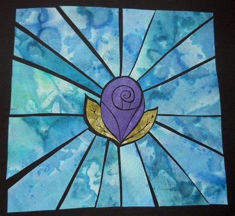 Rosebud Stained Glass Quilting Pattern Design Etsy