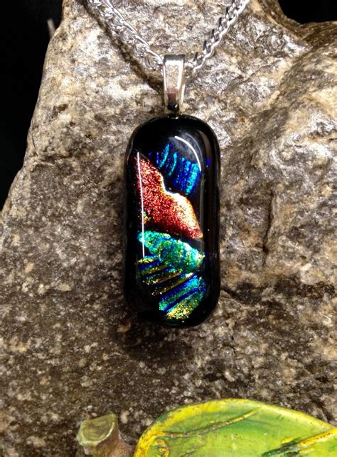 Dichroic Glass Pendant - Etsy