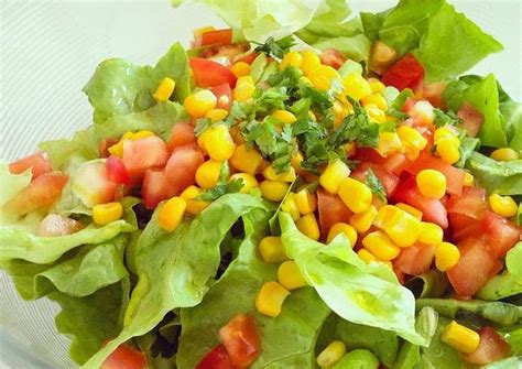 Ensalada De Maíz Tierno Tomates Y Lechugas Receta De Natalia Cookpad