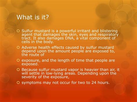 PPT - Sulfur Mustard (Mustard Gas) PowerPoint Presentation - ID:2501962