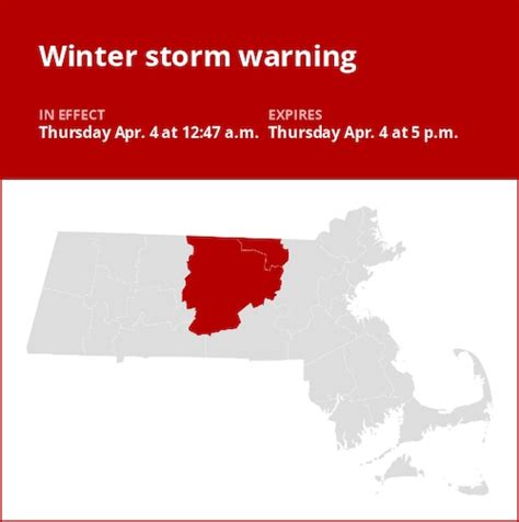 Update Winter Storm Warning Affecting Northern Worcester And Middlesex