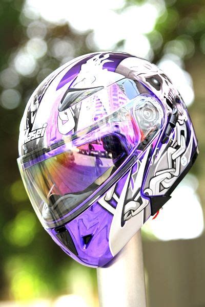 Masei Chrome Purple Skull 803 Flip Up Motorcycle Helmet Free Shipping