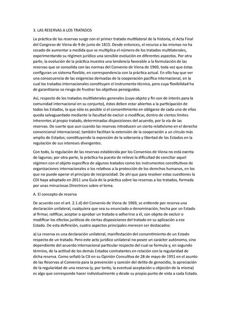 Dip Reservas Las Reservas A Los Tratados La Pr Ctica De Las