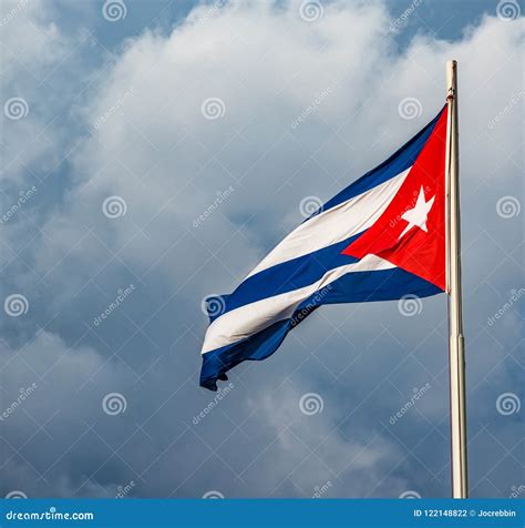 Waving colorful Cuban Flag stock photo. Image of continent - 122148822