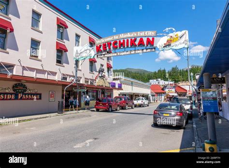 Welcome To Ketchikan Sign In The Downtown Ketchikan Alaska, A Popular ...