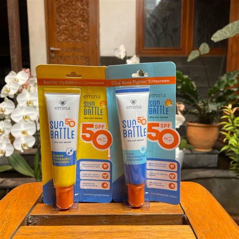 Jual Emina Sun Battle SPF 50 PA Airy Sun Serum Cica Acne Fighter