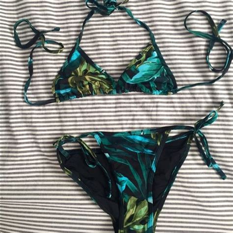 American Apparel Jungle Print Bikini Set Xs Bikinis Printed Bikini